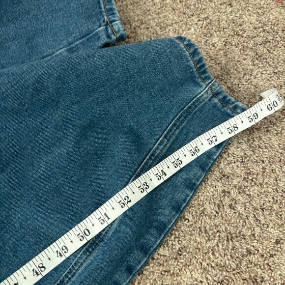 Barrel Leg Denim Overalls Sz XL Horseshoe Jean Jumpsuit Blue - Picture 4 of 15